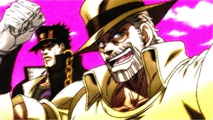 Jotaro Kujo With Joseph Joestar Wallpaper