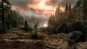 Journey Into The View Of Skyrim Wallpaper