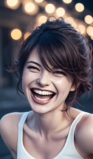 Joyful Laughter Bokeh Background Wallpaper