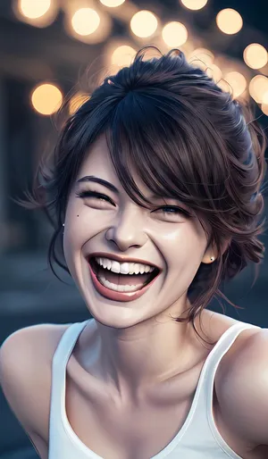 Joyful Laughter Bokeh Background Wallpaper