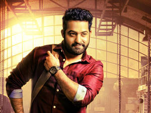 Jr Ntr In Red Shirt Wallpaper