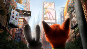 Judy Hopps And Nick Wilde Billboards Wallpaper