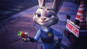 Judy Hopps With Carrot Pen Wallpaper