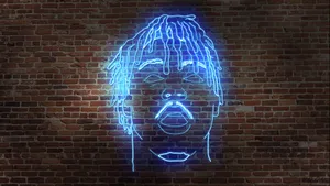 Juice Wrld Neon Blue Wallpaper