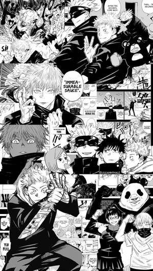 Jujutsu Kaisen Black And White Manga Wallpaper