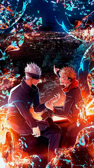 Jujutsu Kaisen Boys Itadori Gojo Wallpaper