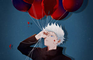 Jujutsu Kaisen Gojo Red Balloons Wallpaper