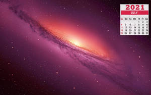 July 2021 Calendar Pink Galaxy Wallpaper