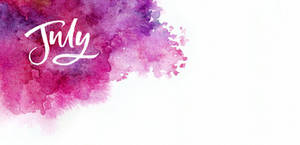 July In Pink Watercolor Wallpaper