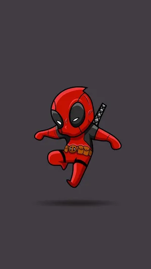Jumping Deadpool Logo Wallpaper