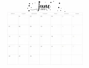 June 2020 Calendar With Black Dots Wallpaper