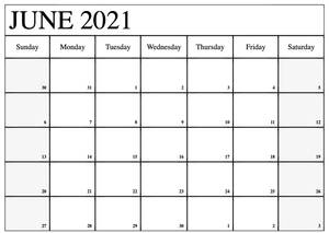 June 2021 Calendar With Holidays Wallpaper