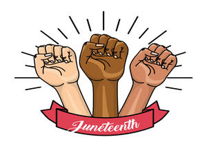 Juneteenth Three Closed Fists Illustration Wallpaper