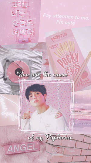 Jungkook Poster Pink Aesthetic Wallpaper