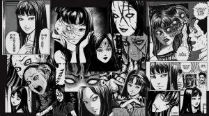 Junji Ito Tomie Kawakami Collage Wallpaper