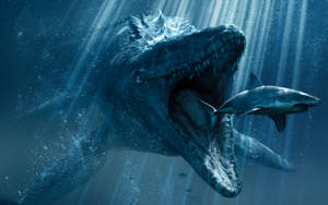 Jurassic World Mosasaurus Underwater Wallpaper