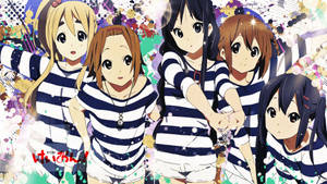 K-on Girls In Stripe T-shirt Wallpaper