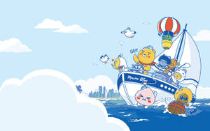 Kakao Friends Sailing Ship Wallpaper