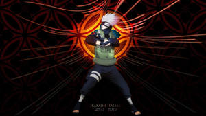Kakashi 4k Ninja Stance Flower Pattern Wallpaper