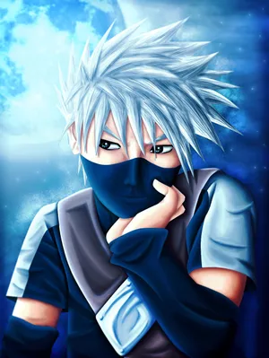 Kakashi Hatake Kid Blue Art Wallpaper