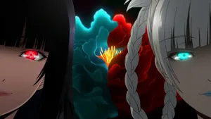 Kakegurui Kirari And Yumeko With Glowing Eyes Wallpaper