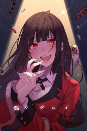 Kakegurui Yumeko Jabami With Snake Wallpaper