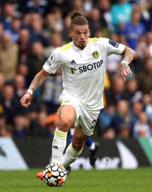 Kalvin Phillips Leeds Kicking Ball Wallpaper