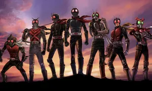 Kamen Rider Heroes Sunset Silhouette Wallpaper