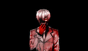 Kaneki Mask Boy White Suit Bloody Wallpaper