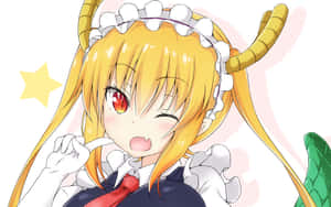 Kanna Kamui And Tohru From Miss Kobayashi's Dragon Maid Wallpaper