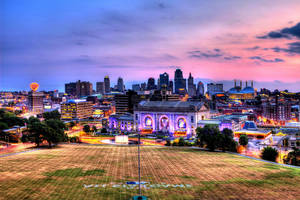 Kansas City Purple Sunset Wallpaper