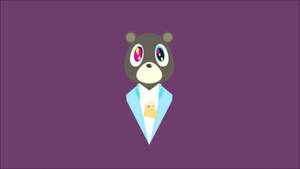 Kanye West Bear Minimalist Purple Aesthetic Wallpaper