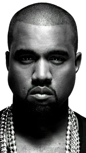 Kanye West In Black Portrait Wallpaper