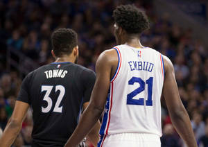 Karl-anthony Towns And Joel Embiid Wallpaper