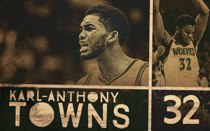 Karl-anthony Towns Sepia Poster Wallpaper