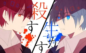 Karma Akabane And Nagisa Shiota Kanji Wallpaper