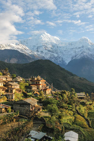 Kathmandu Houses Slopes Wallpaper