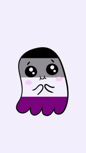 Kawaii Asexual Ghost Pastel Purple Wallpaper