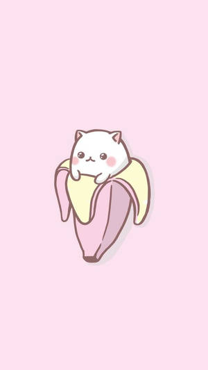Kawaii Baby Bananya Cat Wallpaper