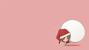 Kawaii Christmas Girl Santa Wallpaper