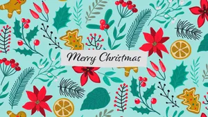 Kawaii Christmas Leaves Wallpaper
