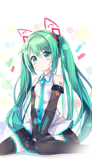 Kawaii Cute Girly Hatsune Miku Ears Wallpaper