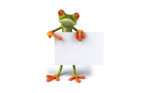 Kawaii Frog With Paper Wallpaper