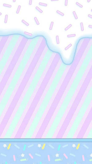 Kawaii Ice Cream Pattern Art Cover Wallpaper
