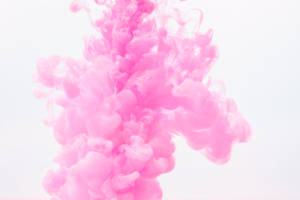 Kawaii Pink Smoke On White Background Wallpaper