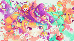 Kawaii Sweets Witch Wallpaper