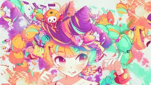 Kawaii Sweets Witch Wallpaper