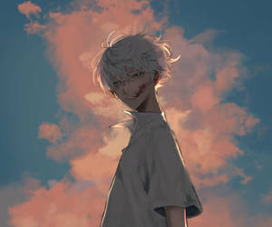 Kaworu Nagisa And Clouds Artwork Wallpaper