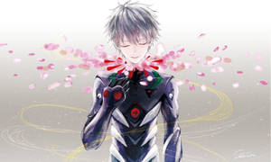 Kaworu Nagisa Flowers Artwork Wallpaper