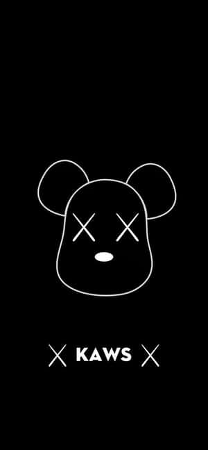 “kaws’ Black And White Creation” Wallpaper
